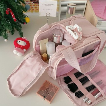 Bag House👜 雙寬開口大容量!蓬鬆化妝包女2025新款高端旅行便攜式洗漱收