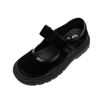 LA STELLA 女童瑪麗安蝴蝶結瑪麗珍皮鞋  210  黑色