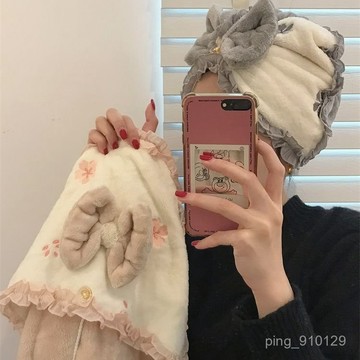 【居家好物】刺繡印花幹髮帽加厚珊瑚絨吸水幹髮巾速幹不掉毛家用包頭巾 超吸水速乾髮帽 擦頭髮毛巾 浴帽 擦髮巾 包髮巾