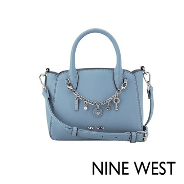 【NINE WEST】LILIBET 經典綴飾 手提包 側背包 兩用包 小方包 - 水藍 (570676) 精美箱裝