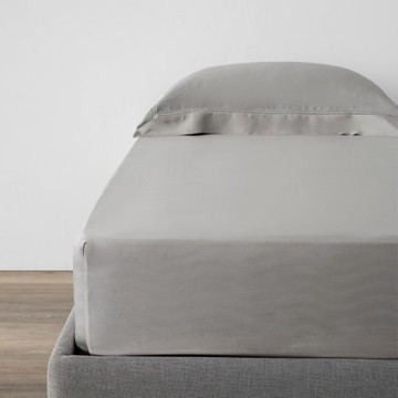 克萊歐素色300織天絲床包特大 淺灰