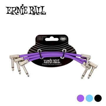 Ernie Ball Flex Patch Cable 3in 導線三入組 (藍色-P06459)