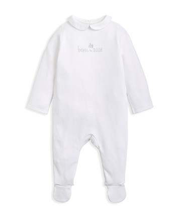 墨繪兔影-長袖連身衣3-6m