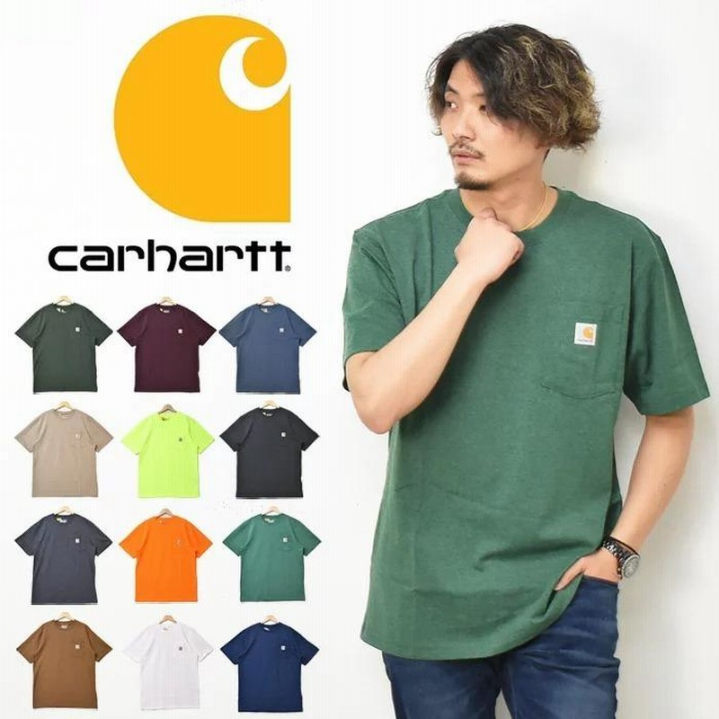 Carhartt カーハート 胸ポケット 半袖Tシャツ ワンポイント クルー