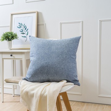 百搭純色抱枕-藍