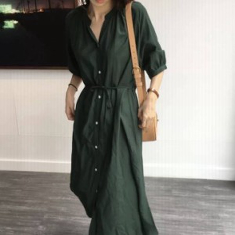 マキシ シャツ ワンピース ロングワンピース マキシ丈 新作 ワンピース 春 夏 秋 通販 Lineポイント最大1 0 Get Lineショッピング