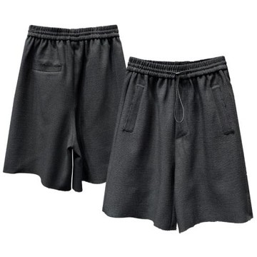 超帥氣！高品質顯瘦抽繩短褲寬松緊腰五分褲小眾時尚個性西裝中褲