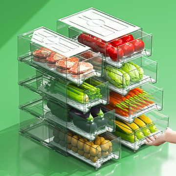 廚房冰箱收納盒食品級冷凍保鮮盒專用抽屜式食物整理箱儲物盒神器