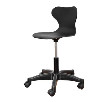 CABLE&HOME'S 凱堡家居 曲線腰靠工作椅 活動輪 舒適腰部支撐 可調節高度  黑色  39.5 x 34 x 63~75cm