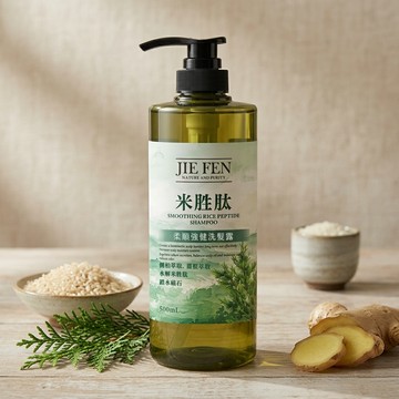 【隔日到貨｜台灣製】米胜肽順柔強健洗髮露500ml｜牡丹花香 柔順蓬鬆 強韌髮絲 溫和清潔 不扁塌