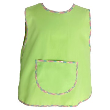 滾邊花紋輕便圍兜  素色葫蘆型  純棉+聚酯纖維  葫蘆綠  1件