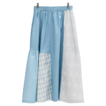 in Blooom 印花樂 拼接圓花裙 腰圍75-100cm 裙長82cm  M~L  柔紗灰