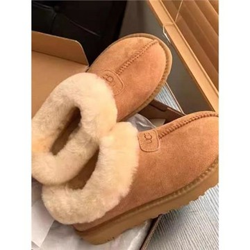 雪地靴女2026冬季新款羊皮毛一體桑坡塔茨特厚底一腳蹬保暖懶人鞋