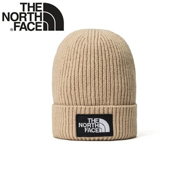 【The North Face LOGO BOX CUFFED BEANIE 保暖針織帽《卡其》】3FJX/毛帽/保暖帽