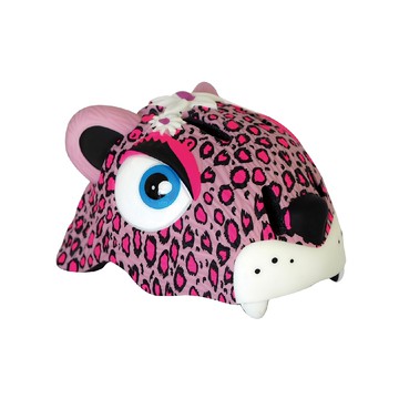 crazy SAFETY 兒童騎乘專用安全帽 吸震泡棉內飾 三段式LED夜間警示燈  粉花豹  1個  49-55 cm