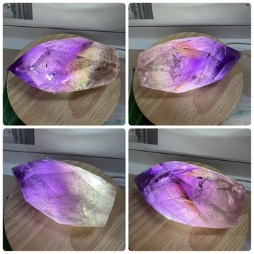 彩虹光+金字塔😻頂級玻利維亞 紫黃水晶柱5號180公克💜💜天然水晶 紫水晶柱 骨幹水晶柱 紫水晶 紫黃水晶柱 水晶柱