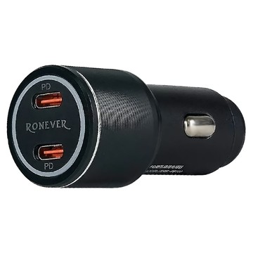 RONEVER PD雙孔車用充電器 60W 27 x 27 x 65mm 31g  PE023  黑色