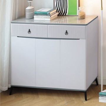 文創集 凱雅琪岩板3.8尺三門二抽鞋櫃-115x34x100cm免組