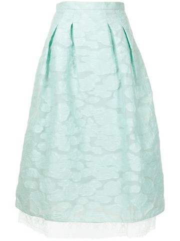 SHIATZY CHEN - exclusive jacquard midi skirt - women - Polyester/Cotton/Polyamide - 40 - Green