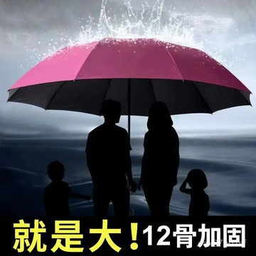 ⚡臺灣有貨⚡十二骨超大號雨傘大號三折疊男女商務傘三人睛兩用抗暴風雨太陽傘 CCCG