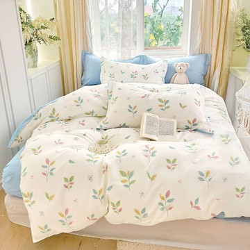 床包被套組(薄被套)-雙人加大 / 精梳純棉四件式 / 風眠彩葉 台灣製