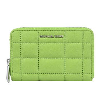 MICHAEL KORS JET SET 車線款ㄇ字拉鍊卡片零錢包.綠