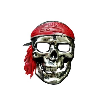 萬聖派對變裝扮 加勒比海盗面具 Set  仿古銀系  1組