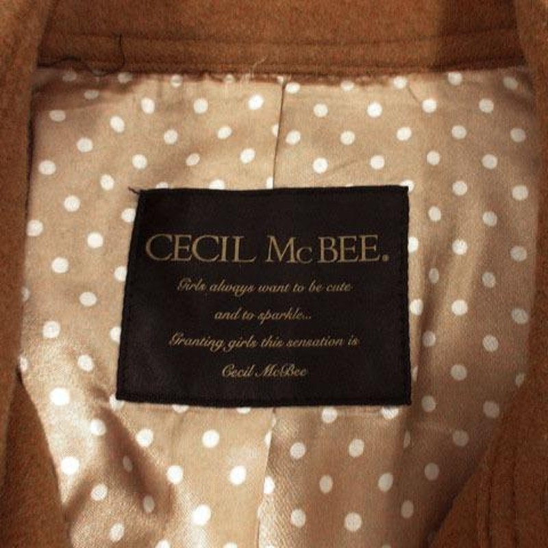 セシルマクビー CECIL McBEE コート リボンベルト ウール混 ブラウン