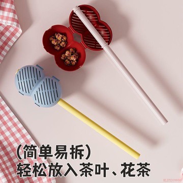 臺灣出貨12H🌈吸管冰糖葫蘆茶漏可愛家用泡茶食品級過濾器通用花茶茶葉神器隔渣