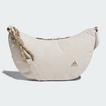 ADIDAS 愛迪達 阿迪達斯 水餃包 肩背包-米白色 CORD SH BAG-JF6250