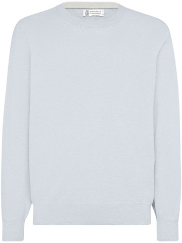 Brunello Cucinelli - cashmere crew-neck jumper - men - Cashmere - 54 - Blue