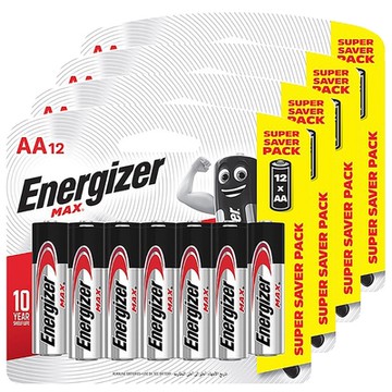【Energizer 勁量】MAX鹼性3號AA電池48入吊卡裝(1.5V長效鹼性電池LR6)