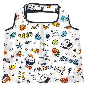 YENDAR 研達 爽爽貓收納環保購物袋 90 x 85cm 大容量 可折疊  圖案