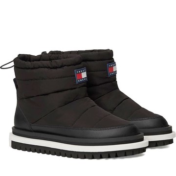 TOMMY JEANS PADDED FLAT BOOT 黑色女款鞋子