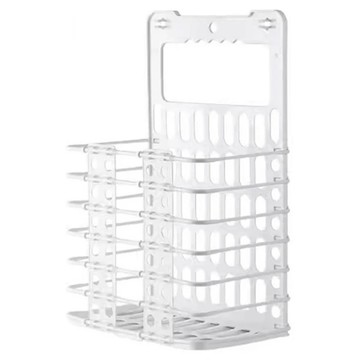 SP SAUCE 壁掛式可摺合衣物收納籃 鏤空設計 乾濕衣服皆適用  白色  29.5 x 19 x 46.2cm