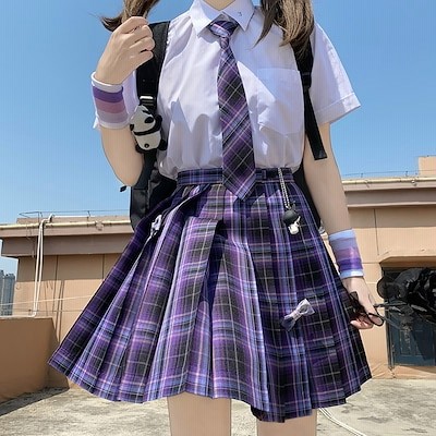 X-GIRL ミニスカート チェック パープル　スクールスカート　タータン X-GIRL ミニスカート チェック パープルスクールスカートタータン