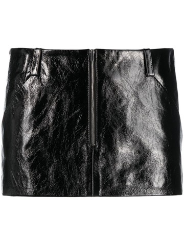 POSTER GIRL - Alba leather miniskirt - women - Acetate/Calf Leather - L - Black
