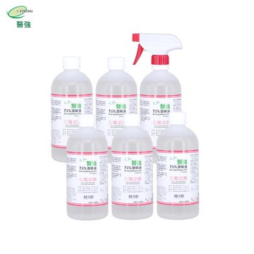【醫強】75%酒精液 6瓶組(500ml/瓶+酒精專用噴頭X1 防疫清潔)