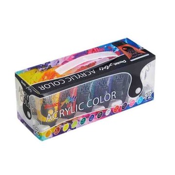 【Pentel 飛龍】壓克力顏料 28ml 12色組 /盒 WA2-12