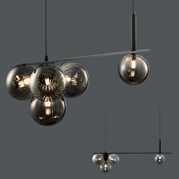 現代風煙灰色玻璃圓球吊燈 40-72141