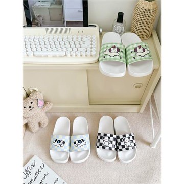 ins夏天可愛帕恰狗學生居家情侶拖鞋男女平底防滑室內外穿涼拖鞋