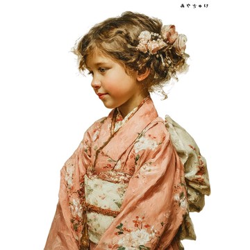 【12月新品4】07-114-0135 人物貼紙 和服復古