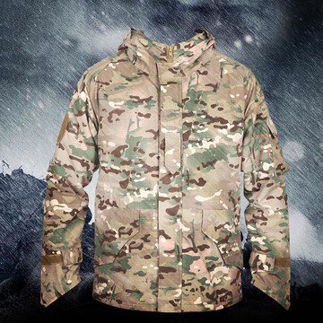 戶外多功能運動外套沖鋒衣男抓絨保暖棉服訓練工裝服冬裝外套棉衣