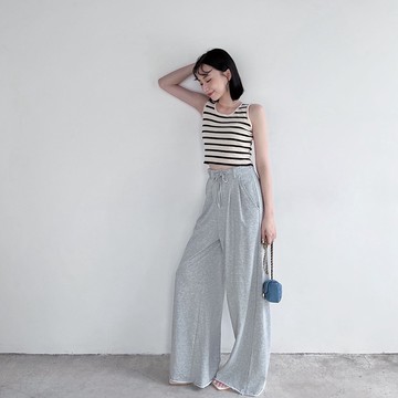 【Aa.chic】綁帶鬆緊長寬褲(三色).女裝/下身/綁帶/鬆緊/寬褲/休閒【C256661】