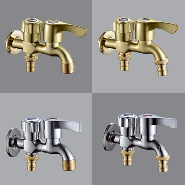 全銅洗衣機水龍頭雙用二出加長拖把池快開單冷4分水龍頭一進兩用