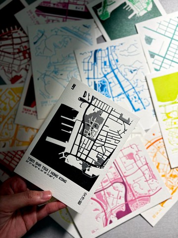 城市肌理活版印刷明信片