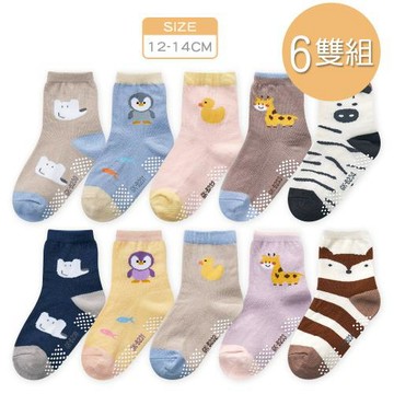 【ONEDER 】日系止滑幼童襪 寶寶止滑短襪12-14cm-6雙組(GK-B230~GK-B234)