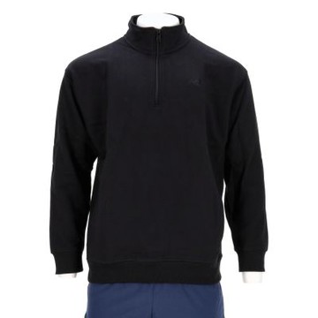New Balance 男款 黑色 運動 休閒 毛圈布 美規 棉質 半開襟 上衣 長袖 MT43501BK