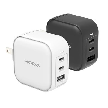 hoda 65W GaN氮化鎵智慧方型三孔極速智能充電器