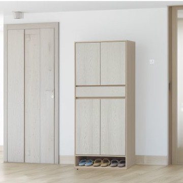 文創集 盧克文2.7尺四門二抽高鞋櫃-80x39x180-cm免組
